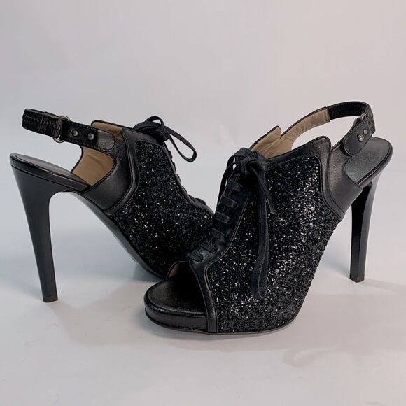 New Proenza Schouler high heels open toe lacy glittery sandals 36.5 - Picture 1 of 16